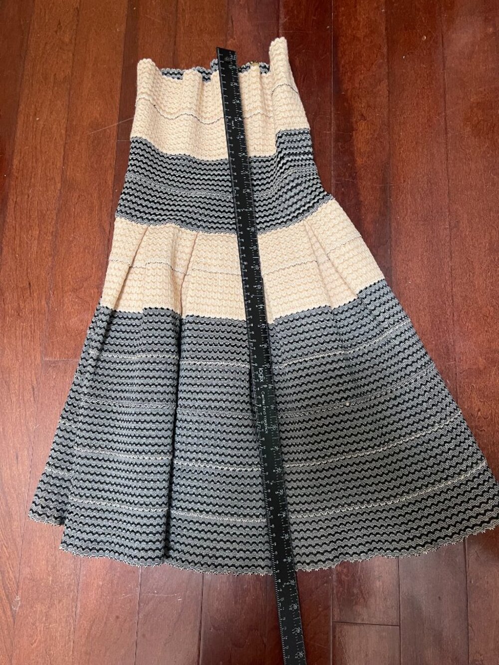 Pleasure Doing Business Strapless Textured Fit & Flare Dress XS - Picture 5 of 10